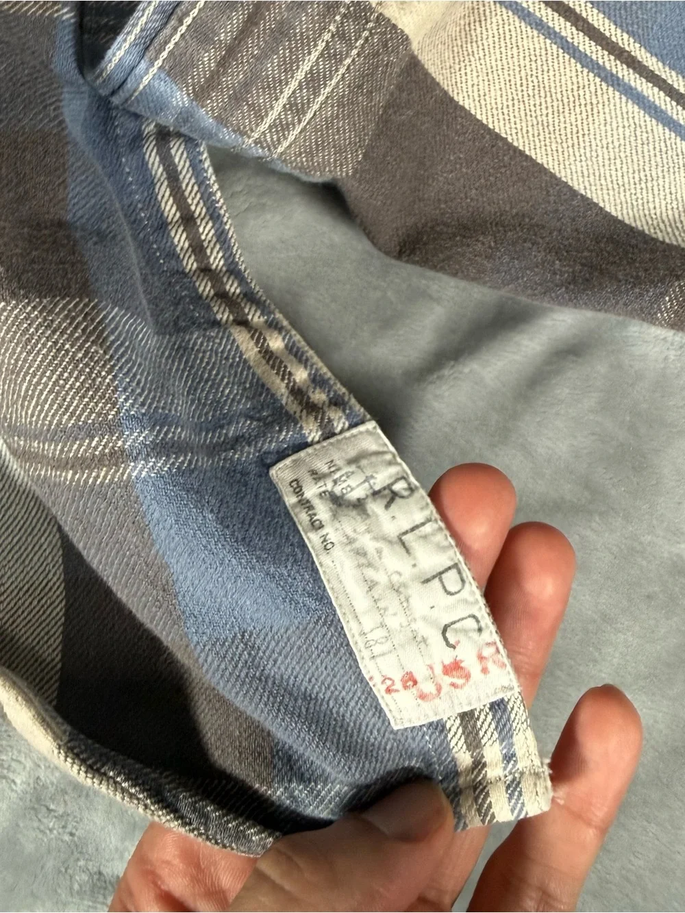 Polo Ralph Lauren Captain Flannel Work Shirt Mens M Slim Fit Plaid Blue